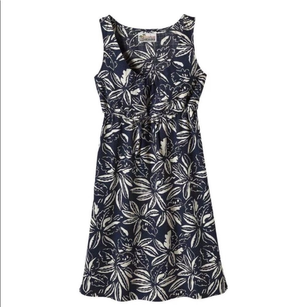 Patagonia Pataloha Navy Floral Sleeveless Dress